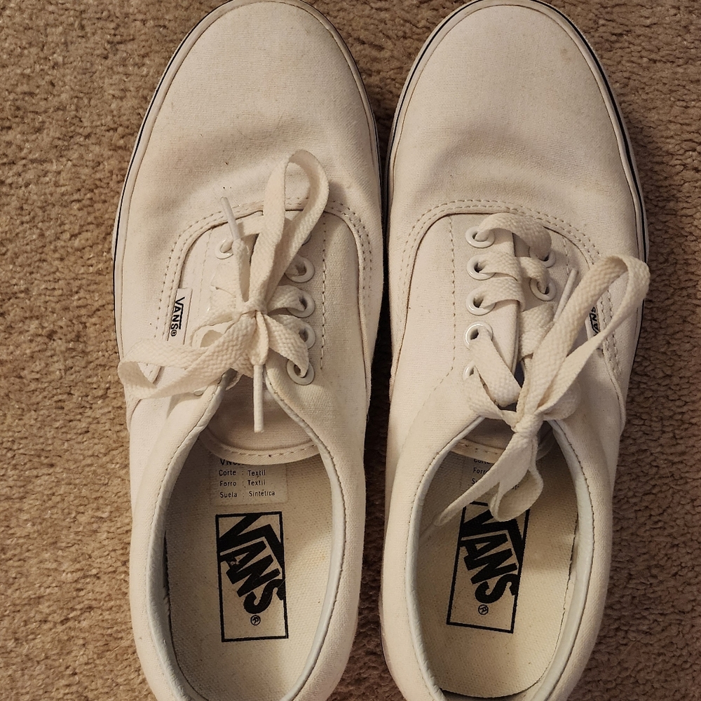 White Women's Van's Size 7